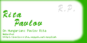 rita pavlov business card